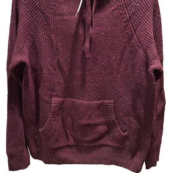 Mens AMERICAN EAGLE Pullover Sweater w/hood WINE color Small NEW - Picture 2 of 4